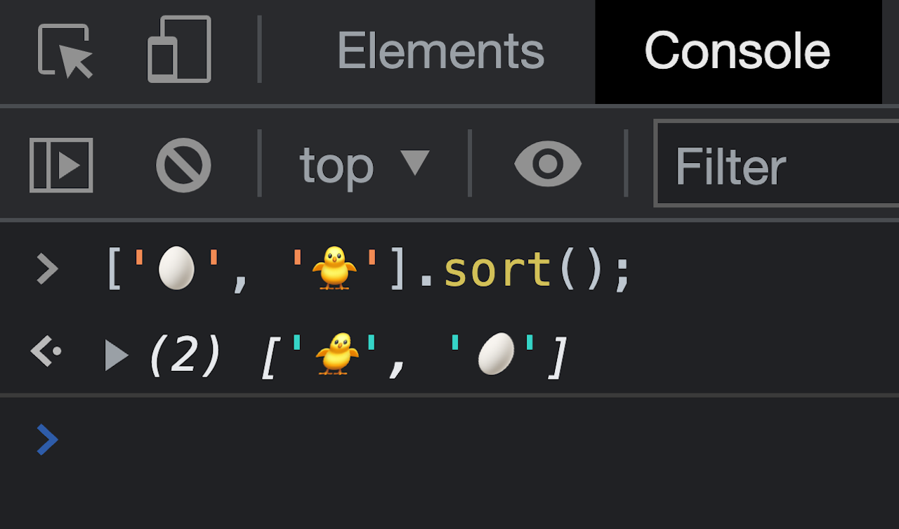 Mystery solved by JS 🥚 vs 🐥