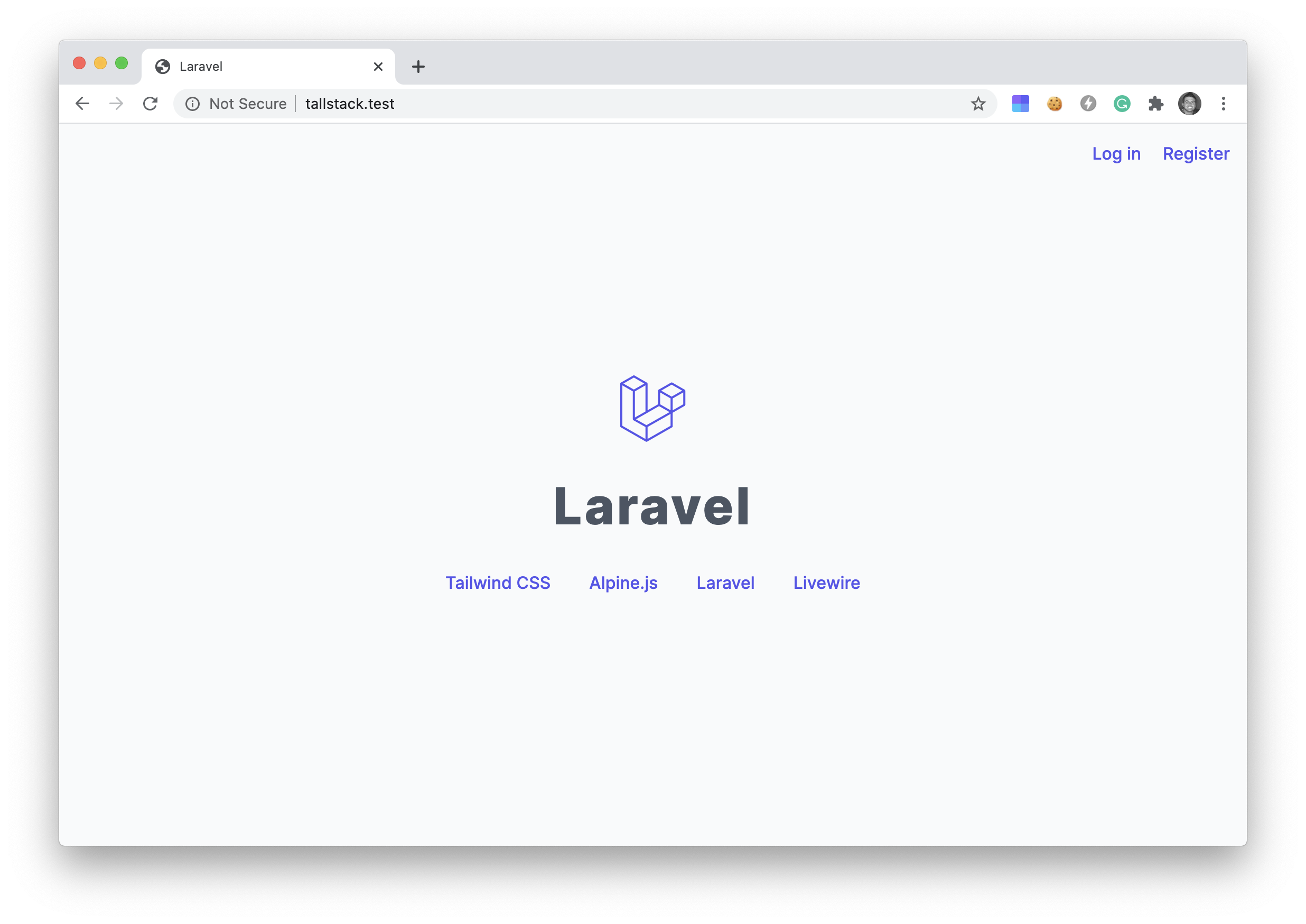 Главная страница тест. After install Laravel 9 start Page.