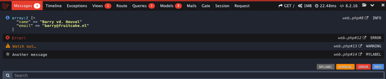 Laravel DebugBar