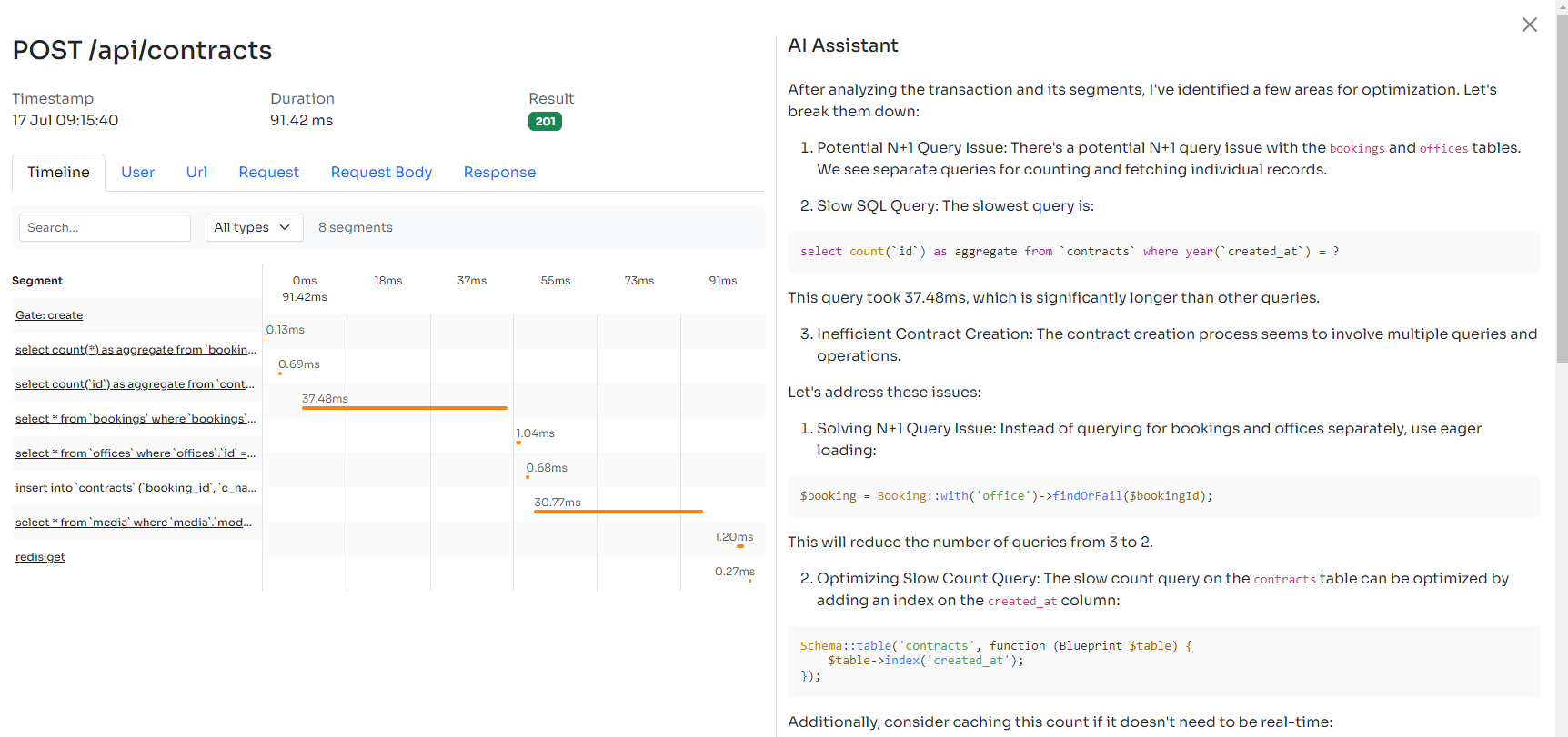 Laravel application monitoring Inspector