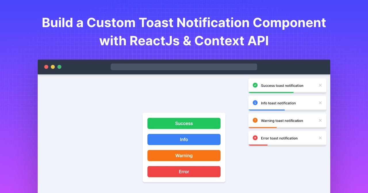 Build a Custom Toast Notification Component with ReactJs & Context API