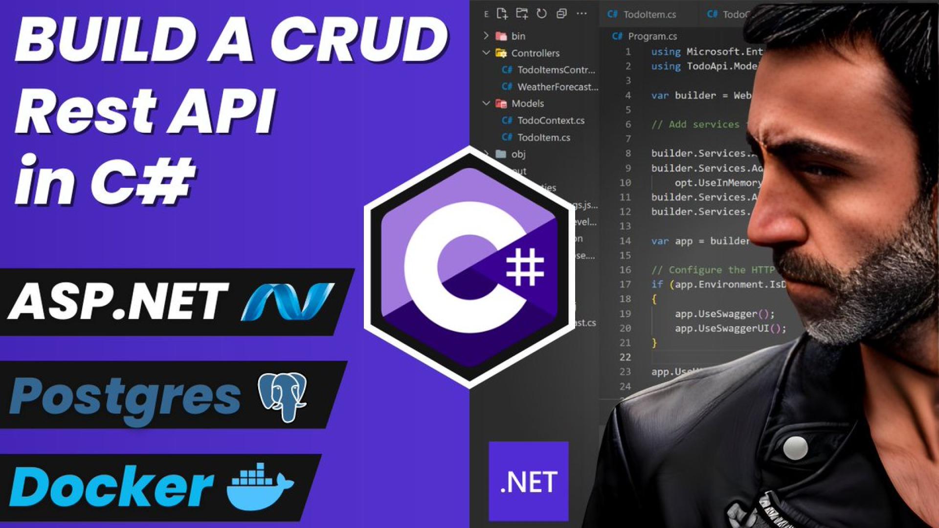 C# (C Sharp) CRUD Rest API using .NET 7, ASP.NET, Entity Framework, Postgres, Docker and Docker Compose