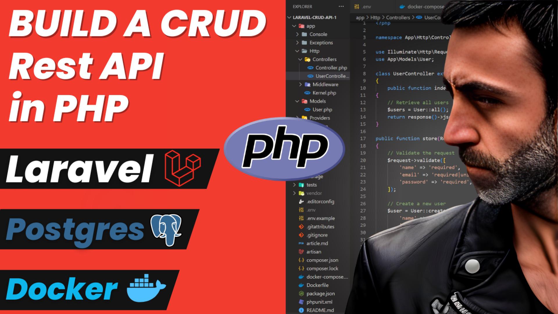 PHP CRUD Rest API, using Laravel, Composer, Postgres, Docker and Docker Compose