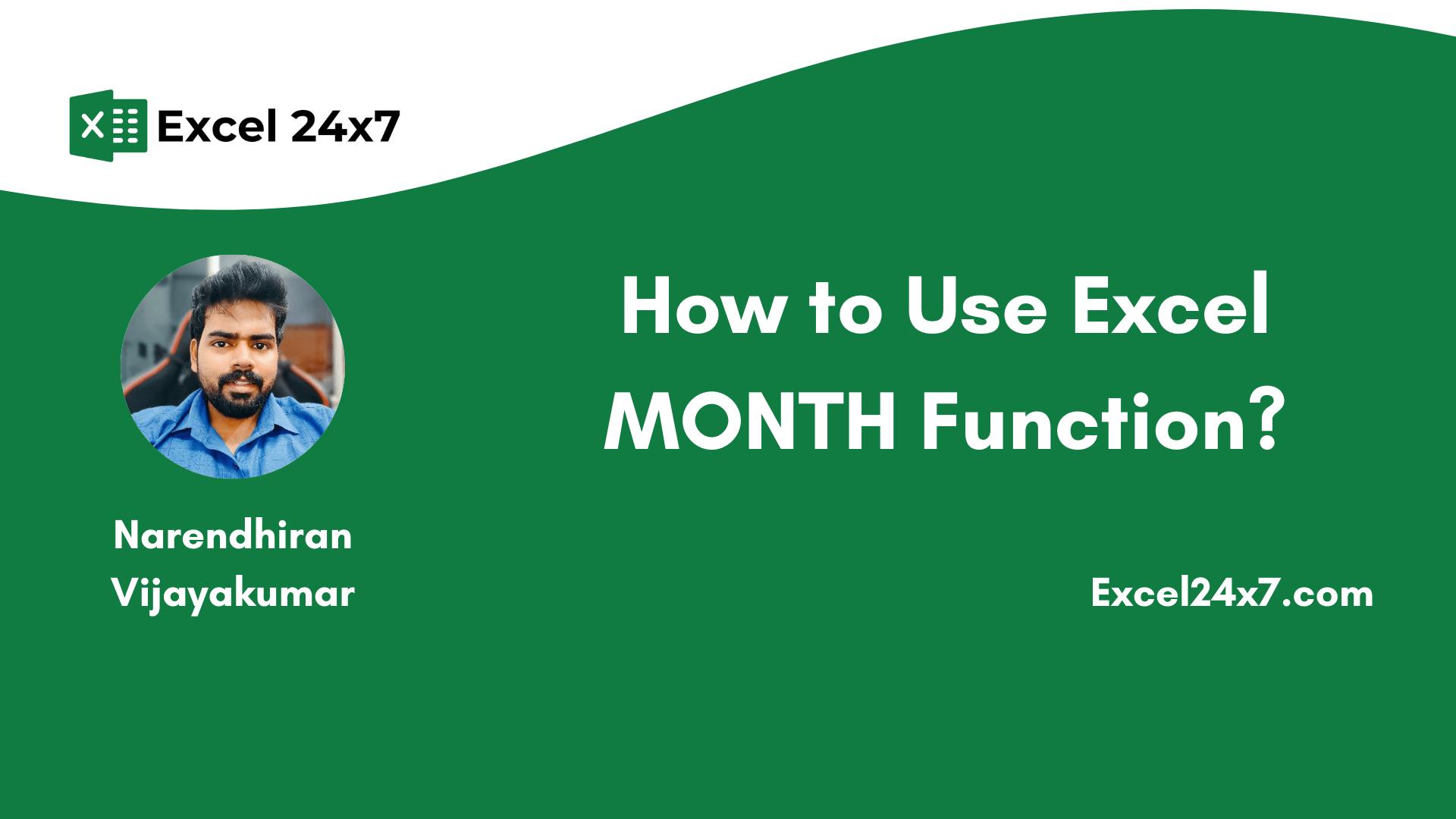 How to Use Excel MONTH Function?