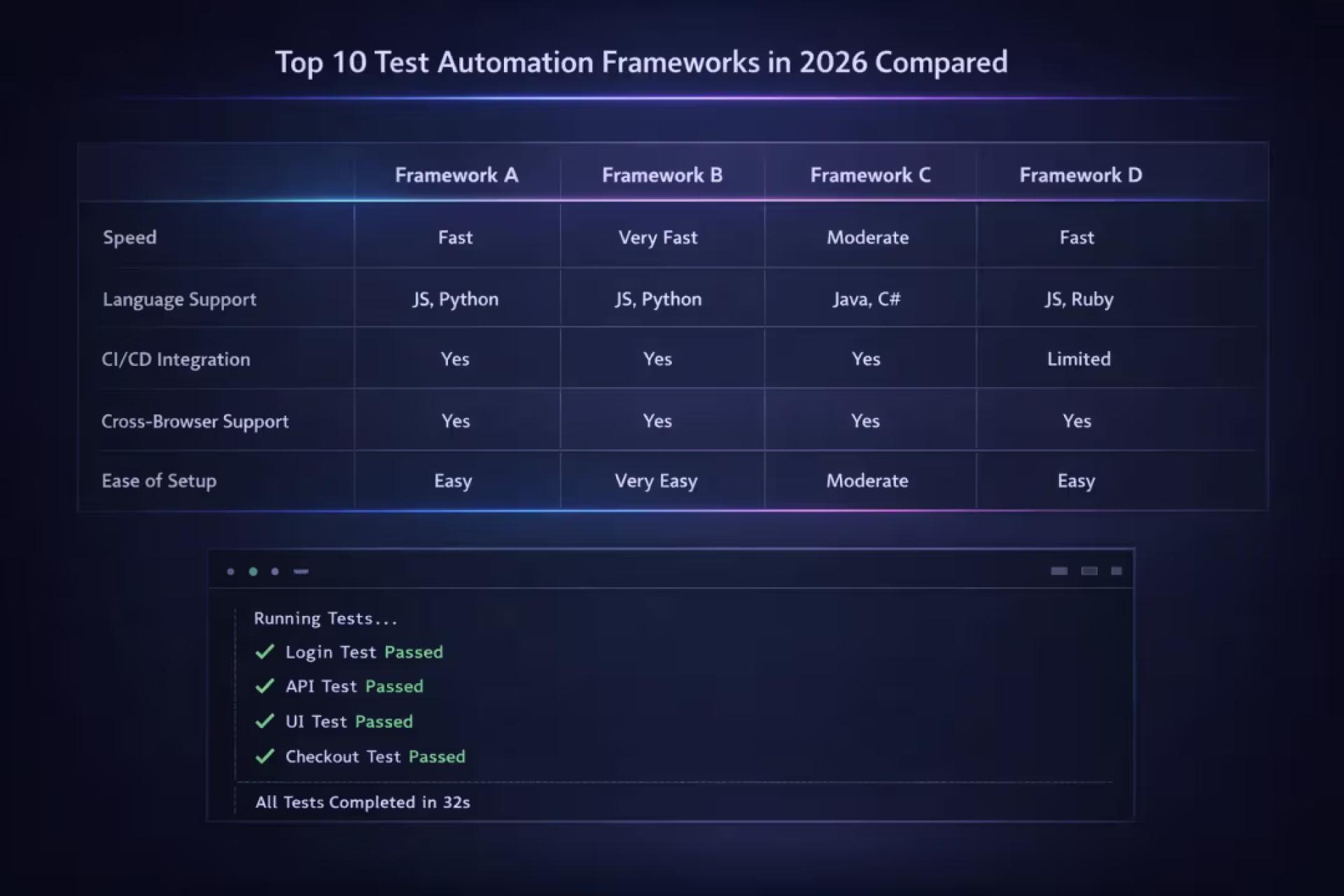 Top 10 Test Automation Frameworks In 2026 Compared