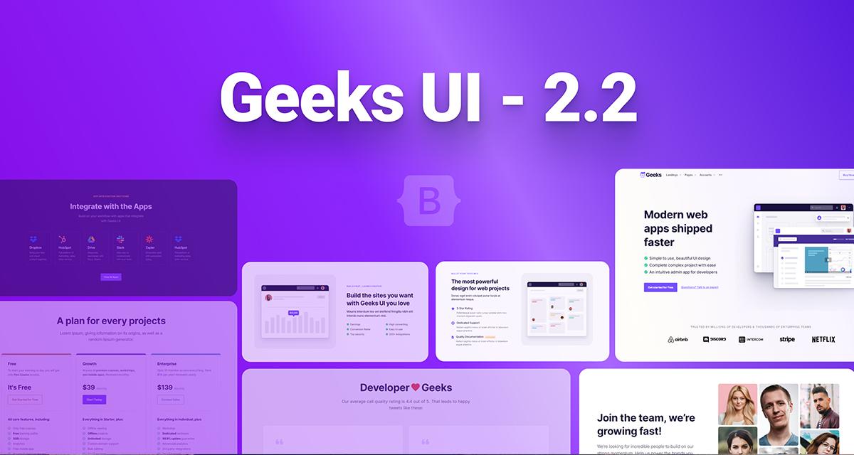 Geeks UI 2.2.0 — Start designing websites with Bootstrap 5 Theme