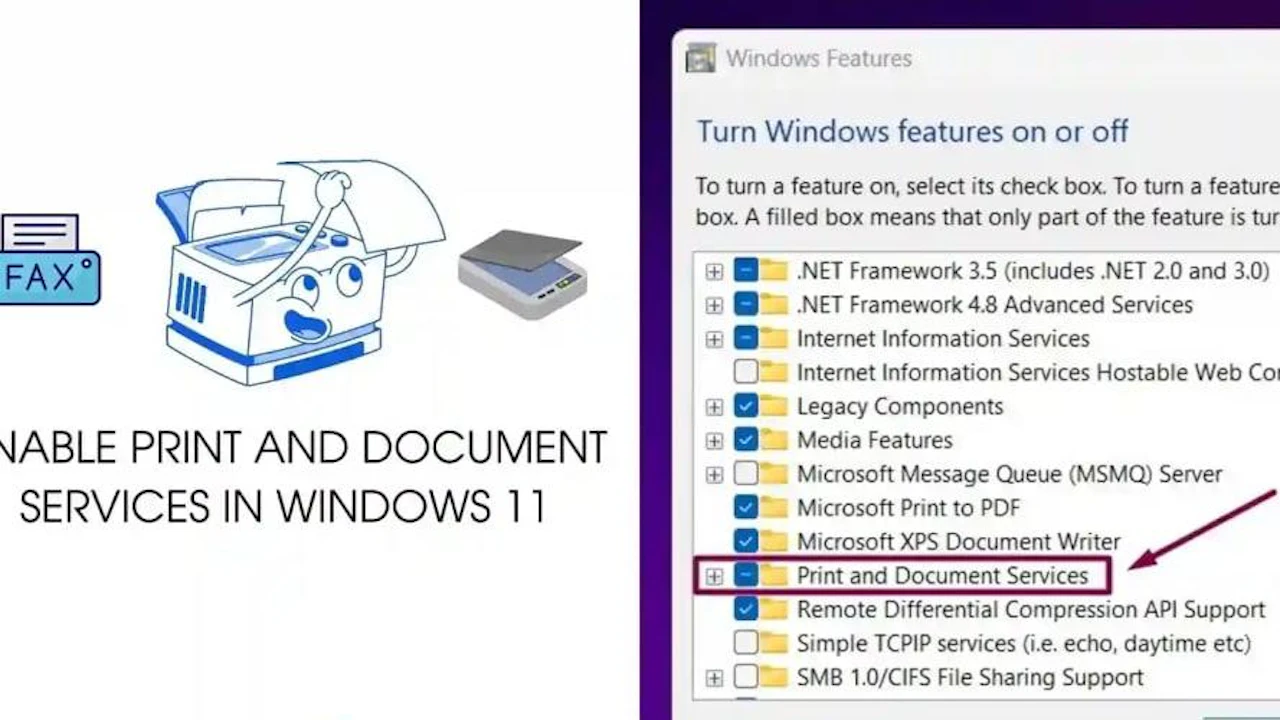 Enable Print and Document Services in Windows 11!