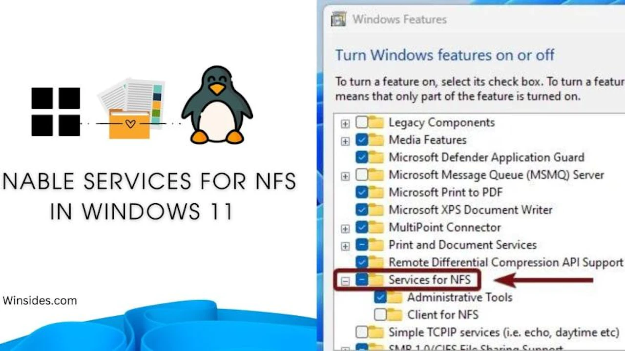 Enabling Services for NFS in Windows 11!
