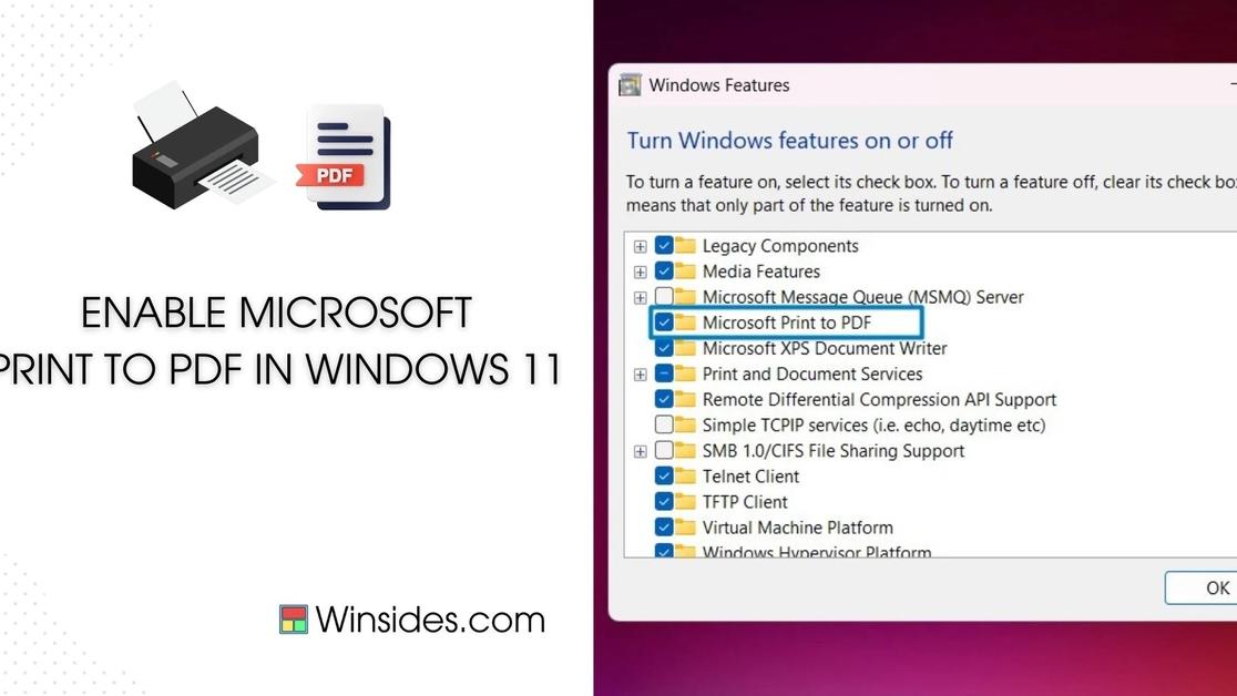 How to Enable Microsoft Print to PDF in Windows 11?