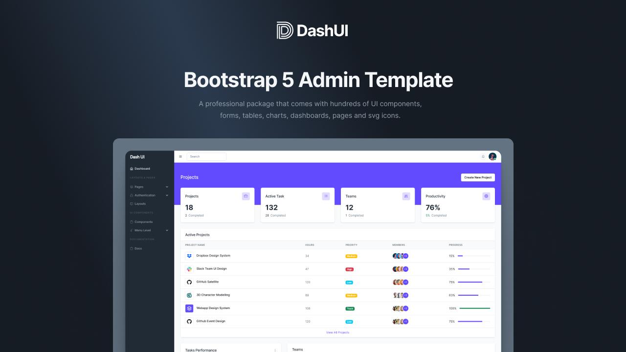Free Bootstrap 5 Admin Template - Dash UI