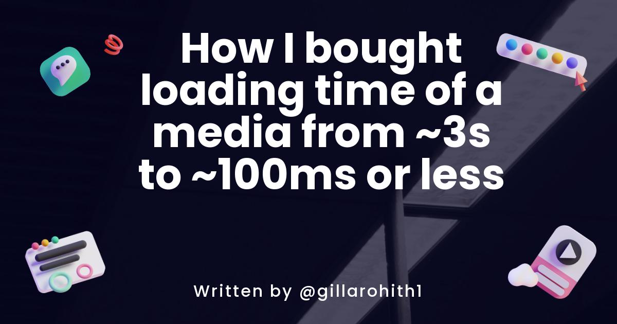 How I bought loading time of a media from ~3s to  ~100ms or less