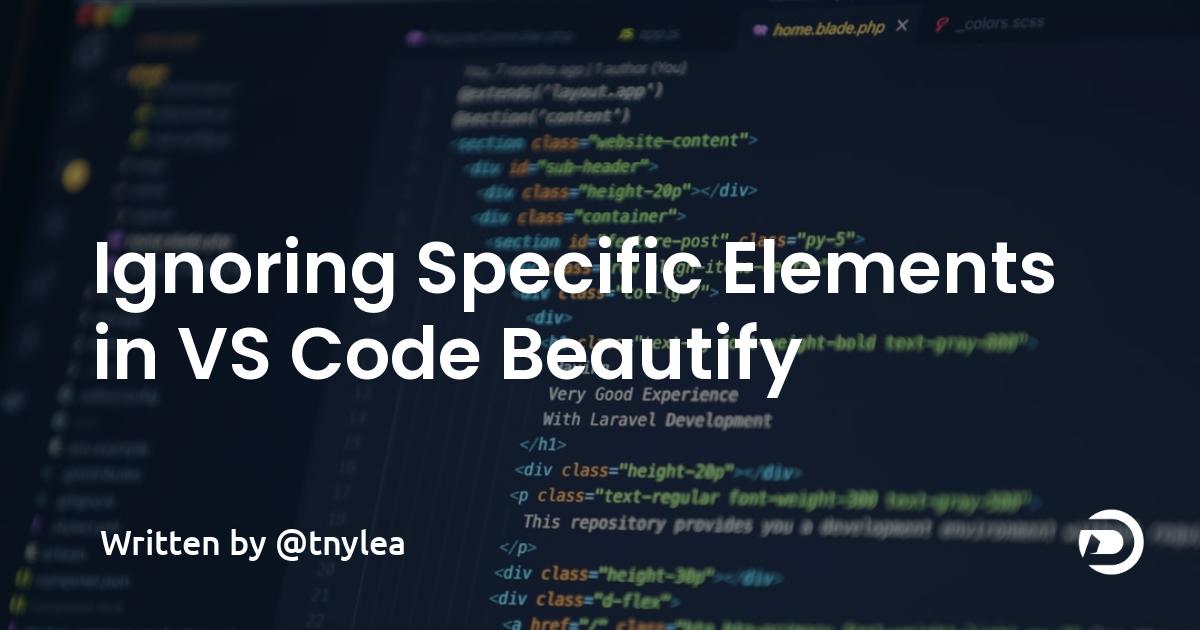 Ignoring Specific Elements in VS Code Beautify