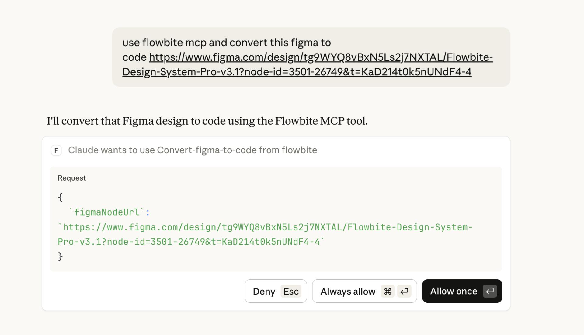 Convert Figma layers to code in Tailwind CSS with Flowbite MCP