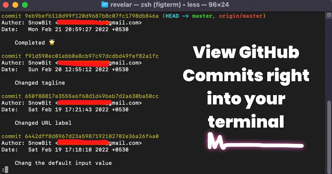 View list of GitHub commits within the specified date range