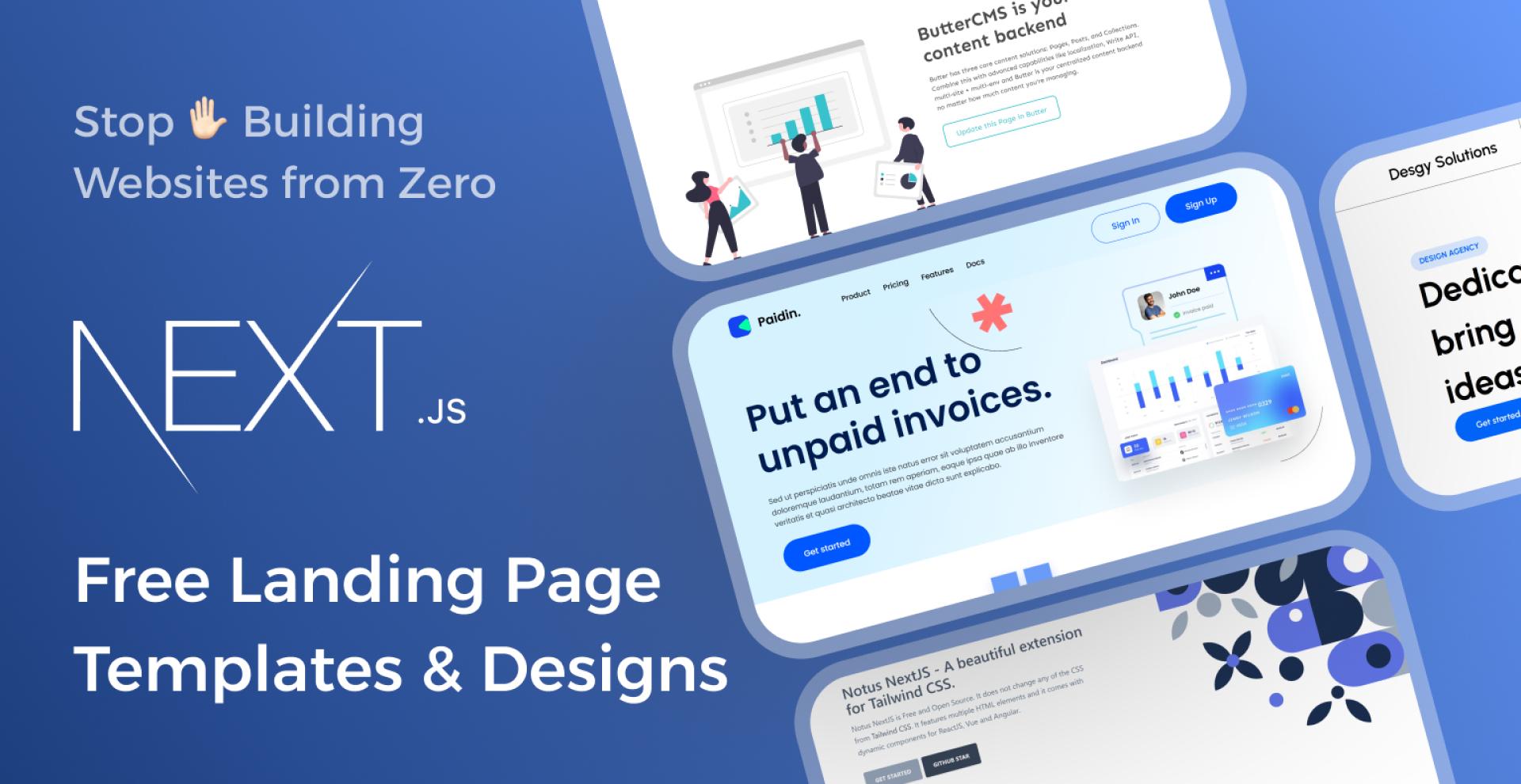 Free Nextjs Landing Page Templates, Designs & Examples