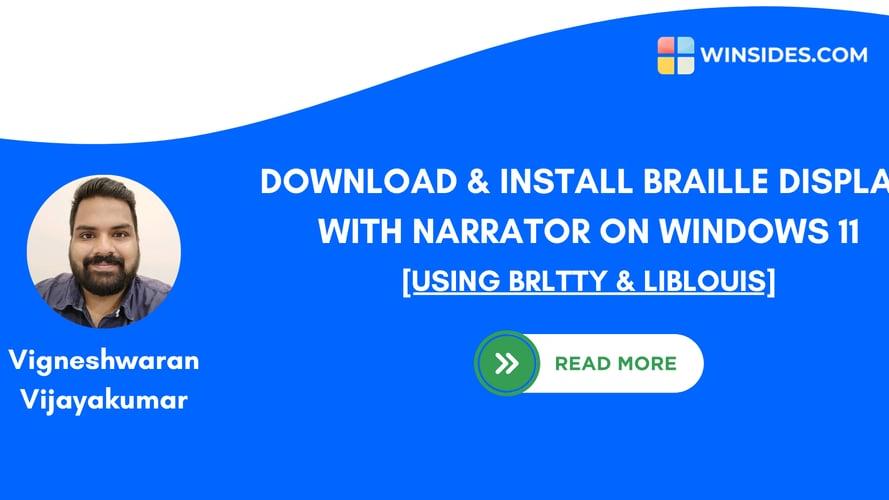 Install Braille Display with Narrator on Windows 11