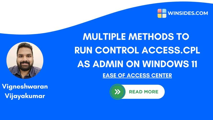 How to Run Control Access.cpl as Administrator on Windows 11?