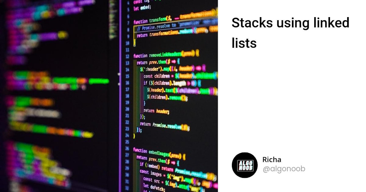 Stacks using linked lists