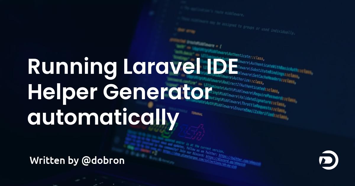Running Laravel IDE Helper Generator automatically