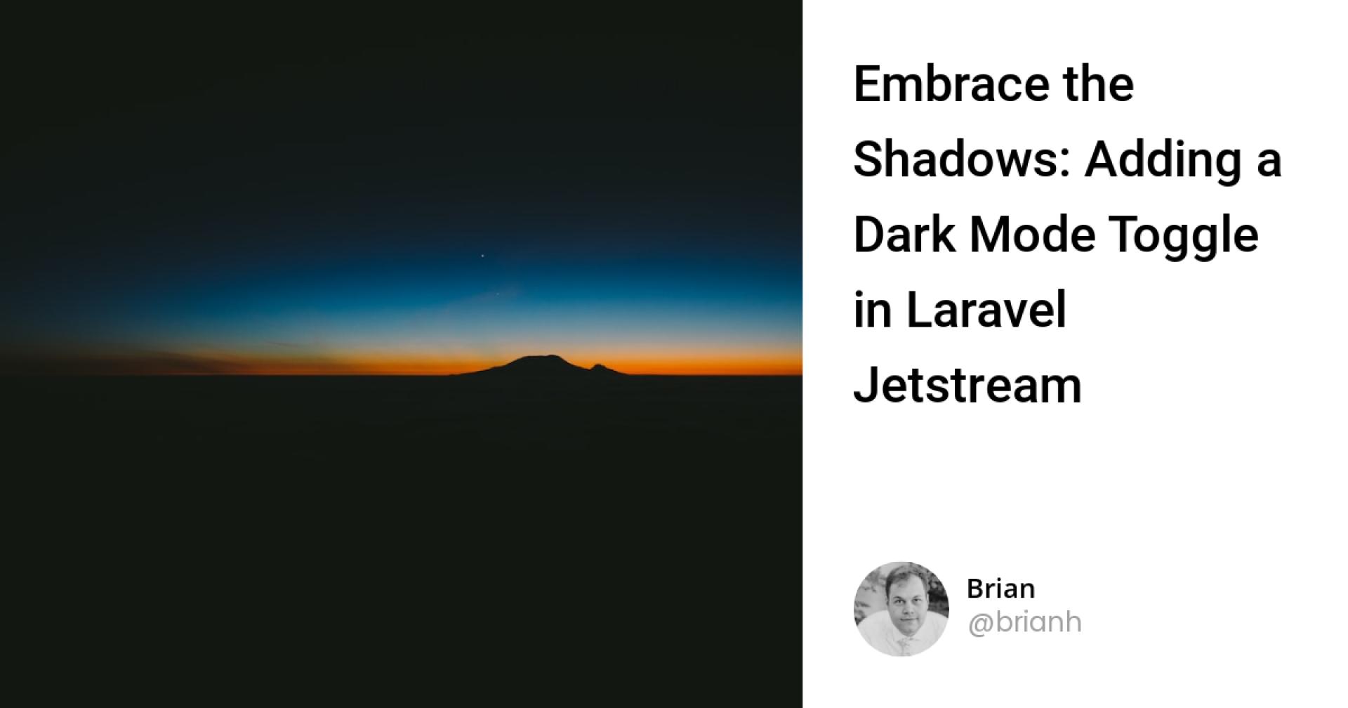 Embrace the Shadows: Adding a Dark Mode Toggle in Laravel Jetstream