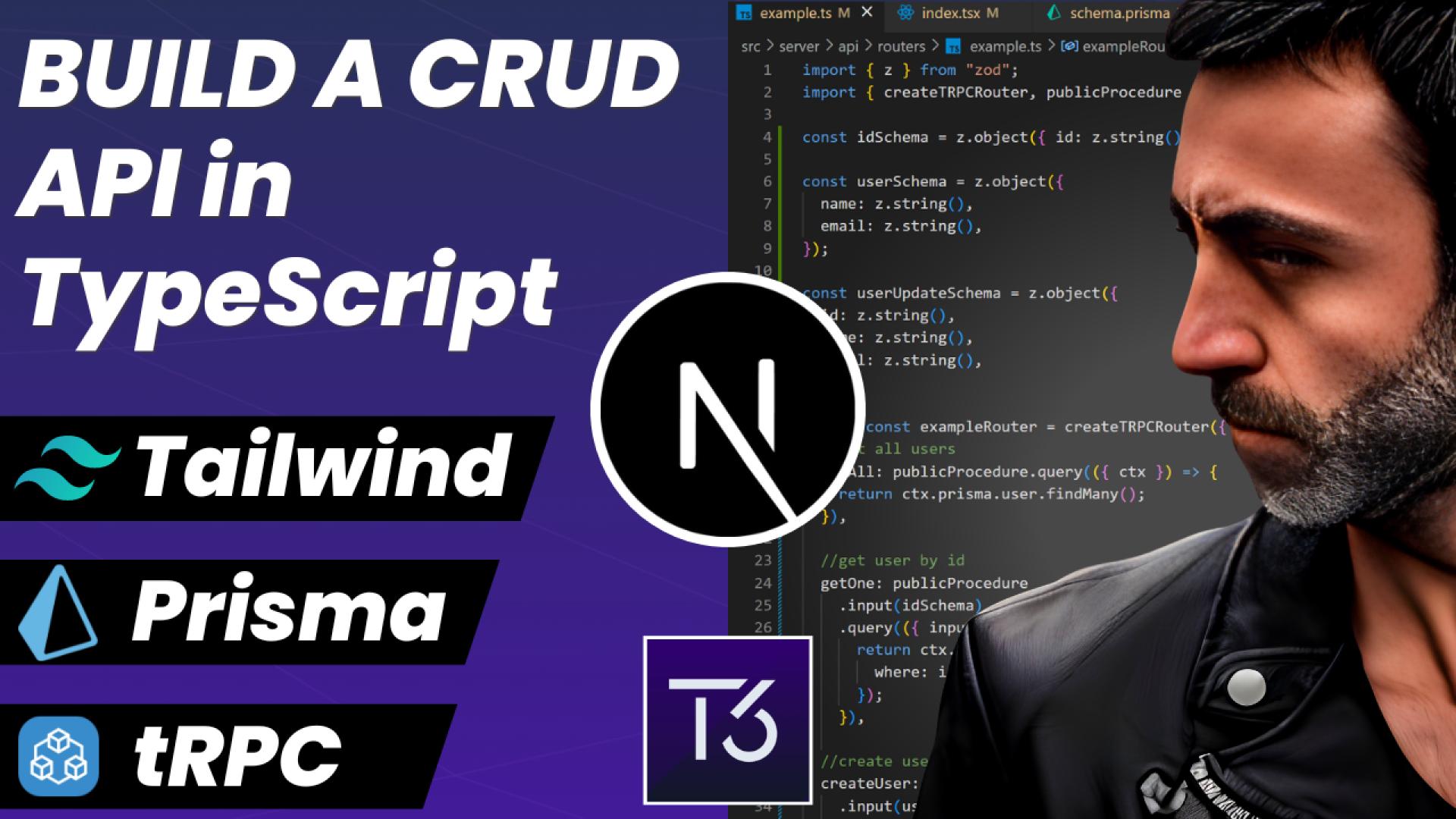 Typescript 🟦 CRUD API: Next.js, Tailwind, tRPC, Prisma Postgres, Docker