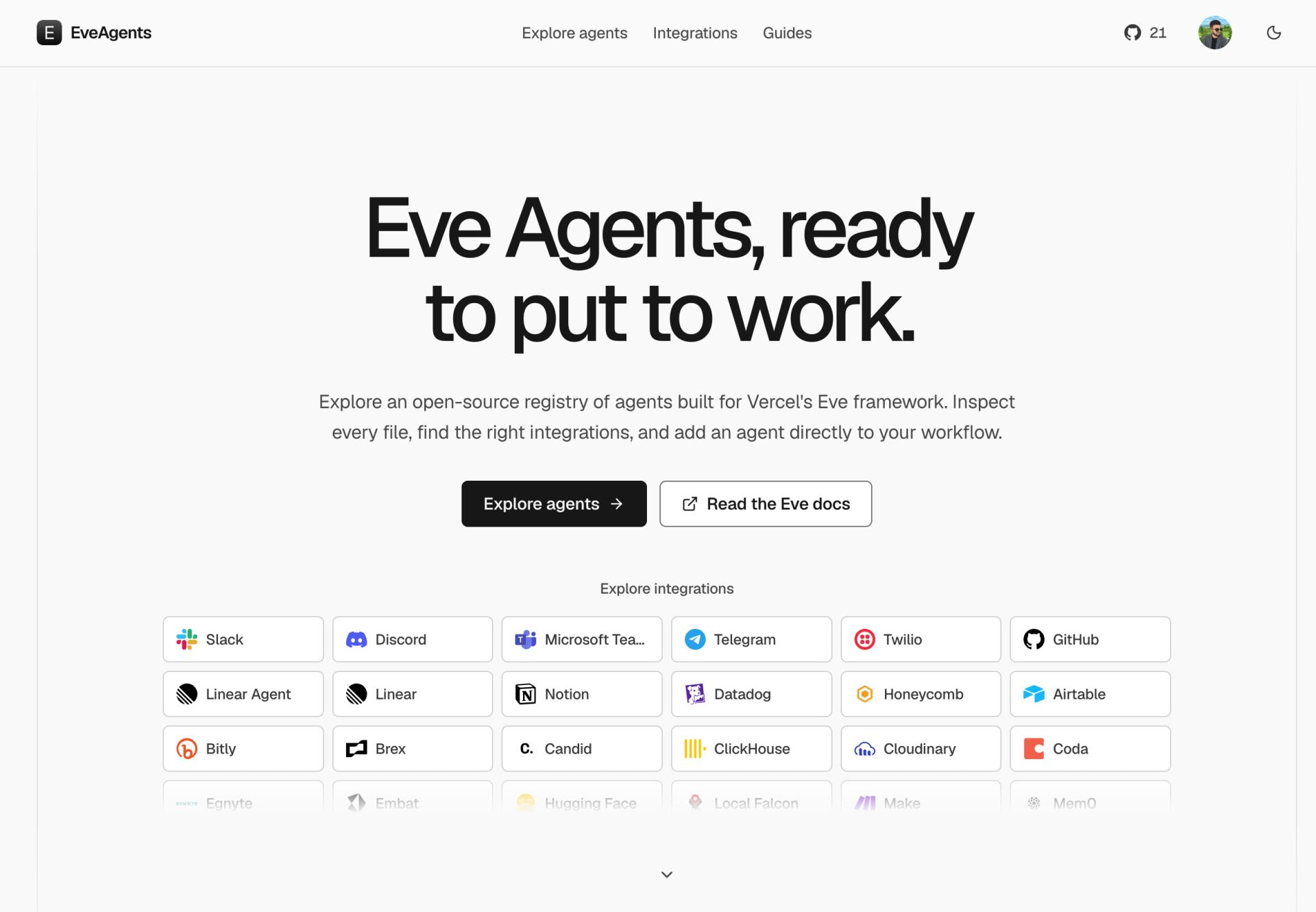 I built a collection of open-source Eve agents for AI based on the Vercel framework