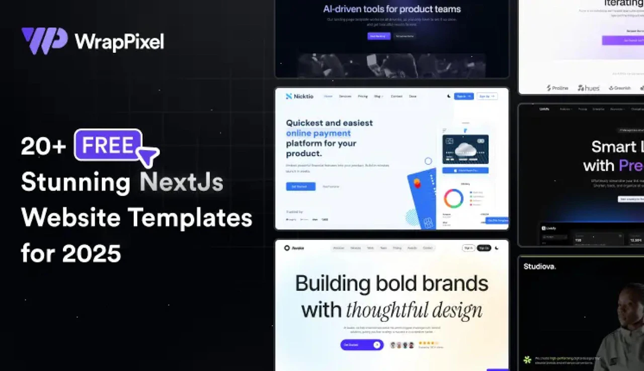 20+ Popular Free Nextjs Website Templates for Developers