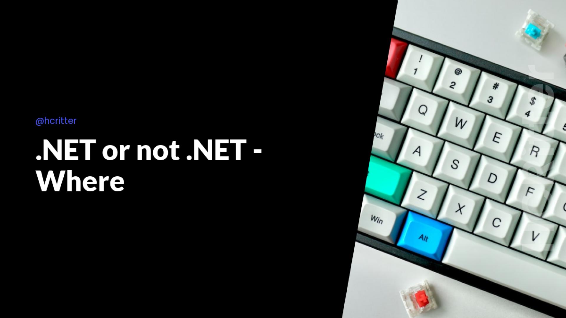 .NET or not .NET - Where