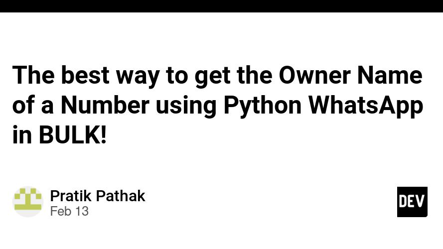 The best way to get the Owner Name of a Number using Python WhatsApp in BULK!