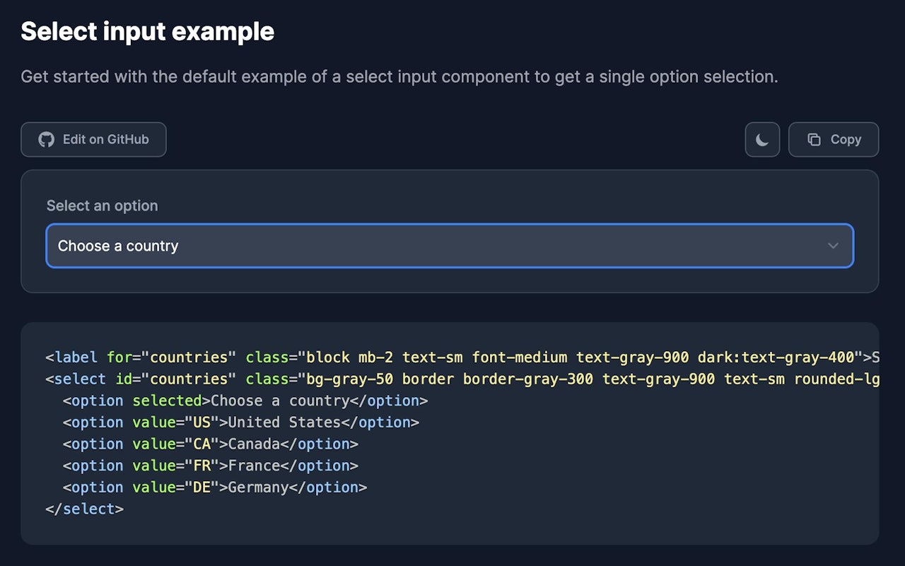 How to build a Tailwind CSS Select Dropdown component with Flowbite
