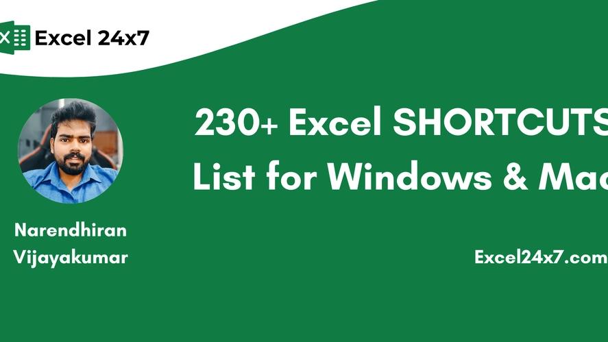 {230+} Excel SHORTCUTS List for Windows & MAC