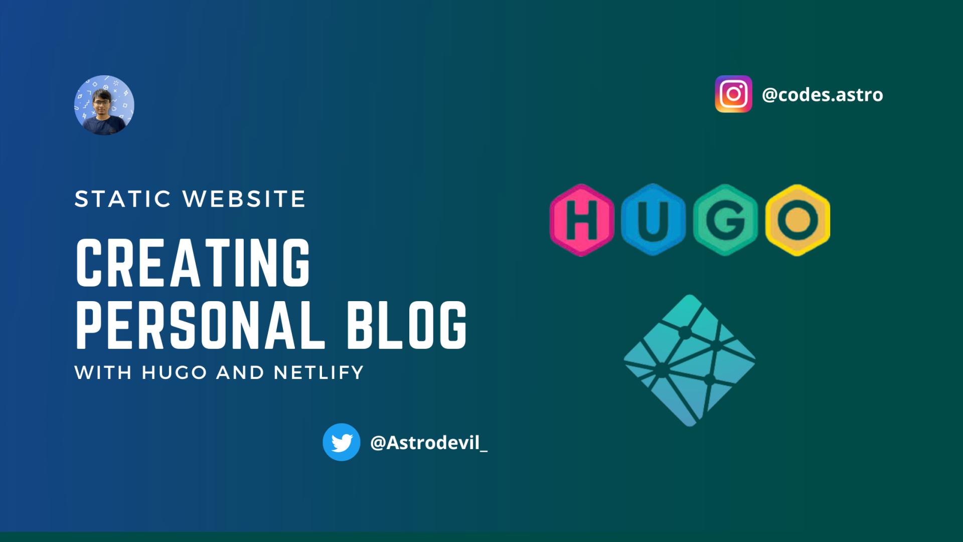 Creating Personal Blog With Hugo and Netlify