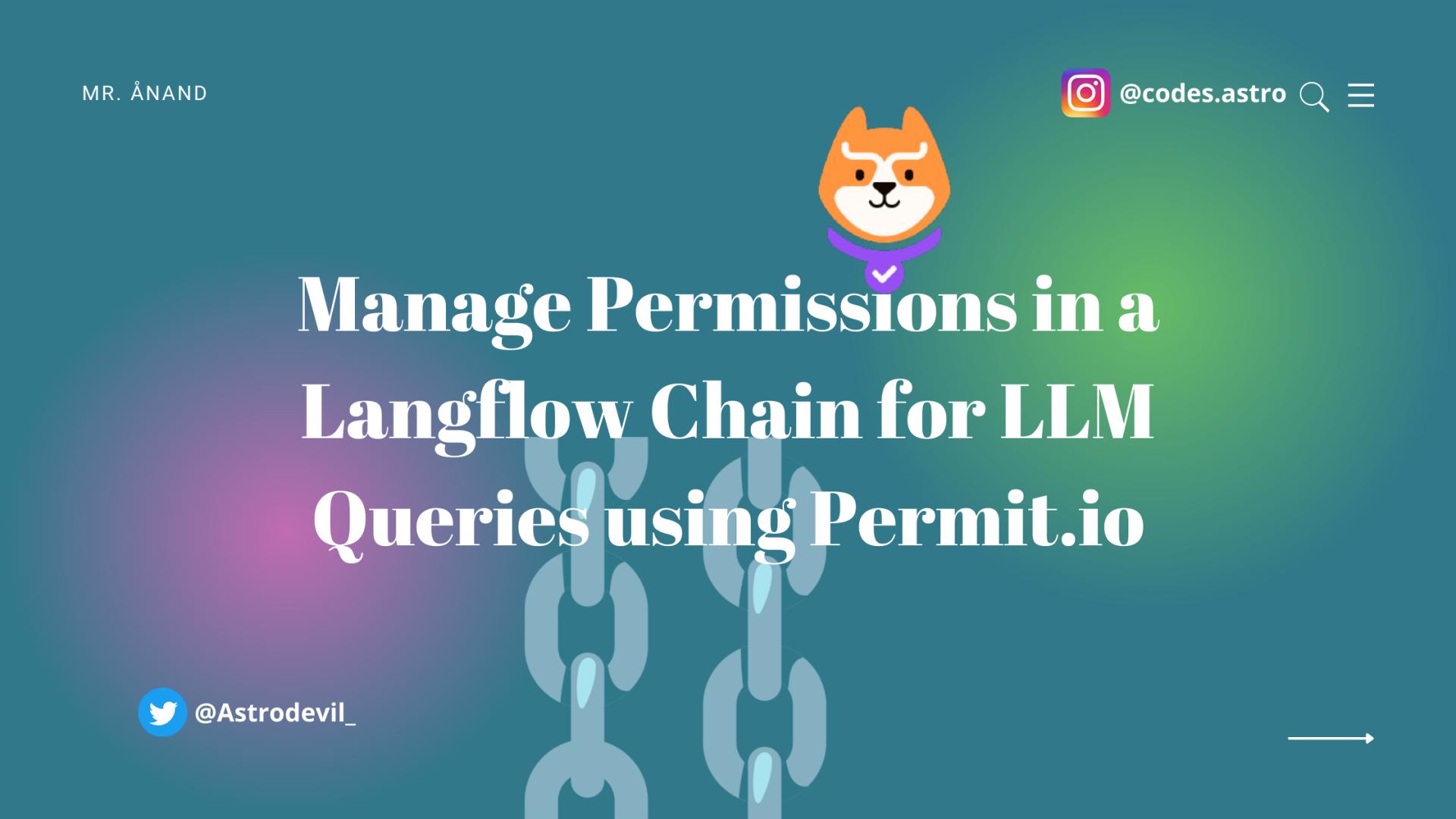 Manage Permissions in a Langflow Chain for LLM Queries using Permit.io