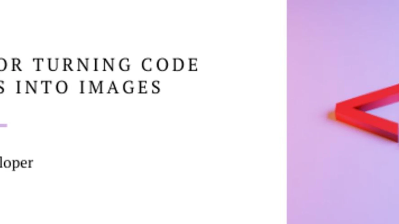 Tools for turning code snippets into images