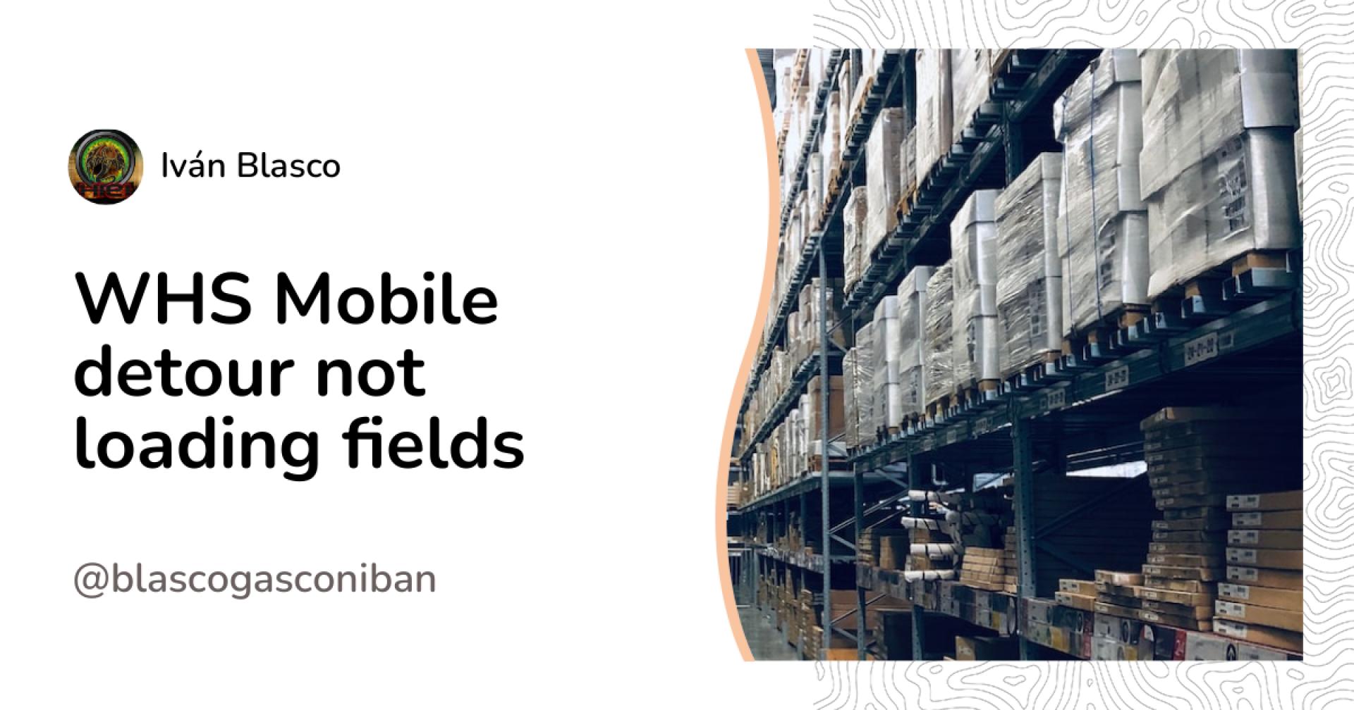 WHS Mobile detour not loading fields