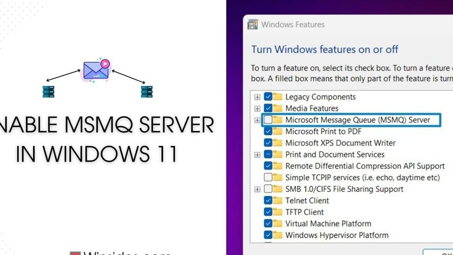 Enable Microsoft Message Queue (MSMQ) Server in Windows 11