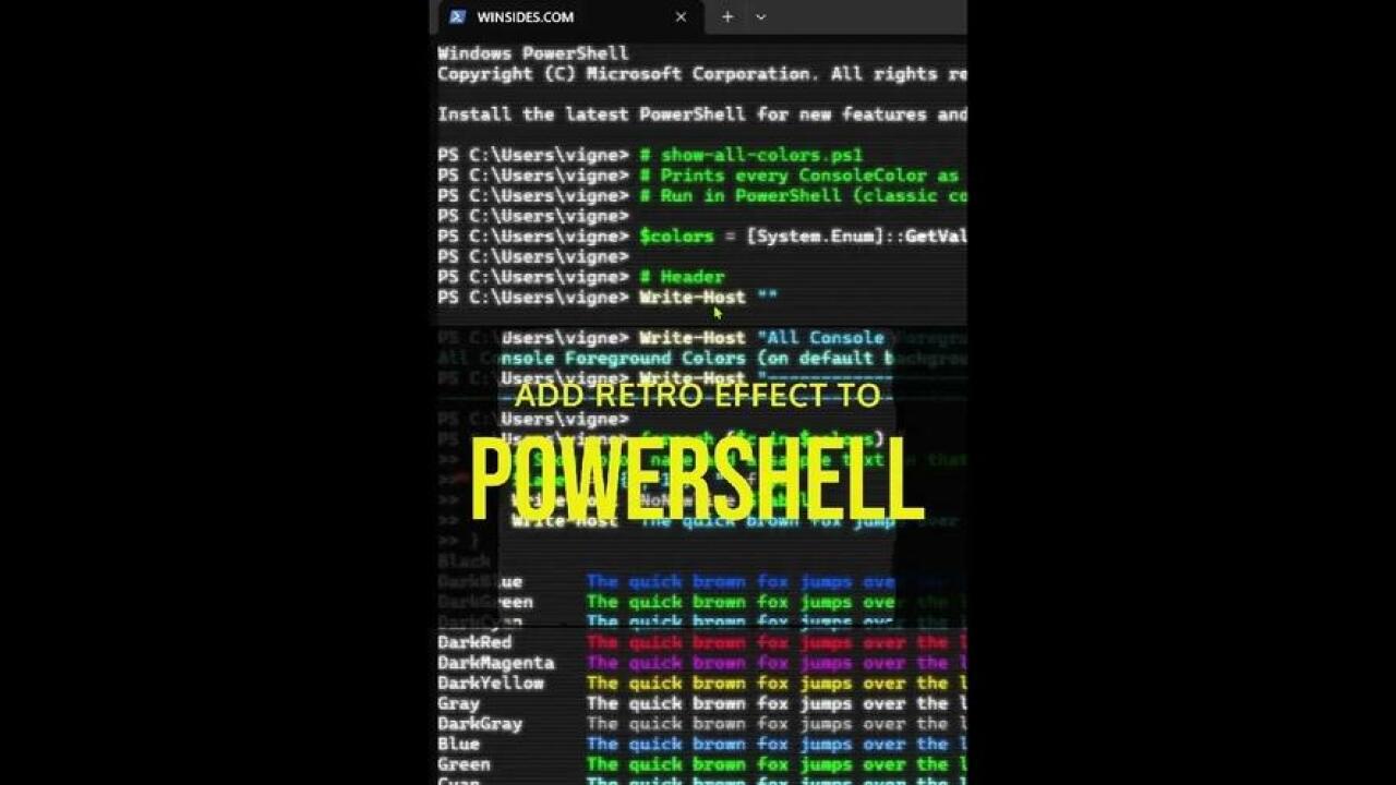 PowerShell Retro Terminal Effects - DevDojo