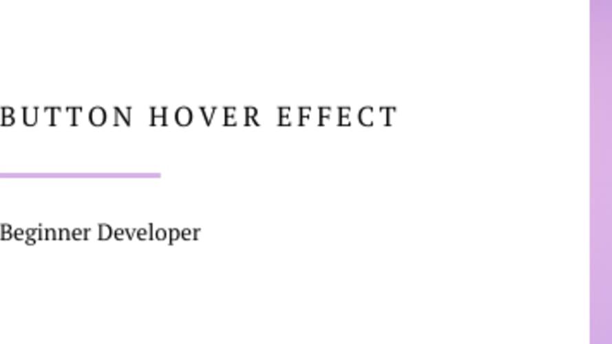 Button Hover Effect in HTML and CSS (CSS Animation)