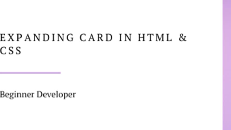 Expanding Card in HTML & CSS (CSS Animations)