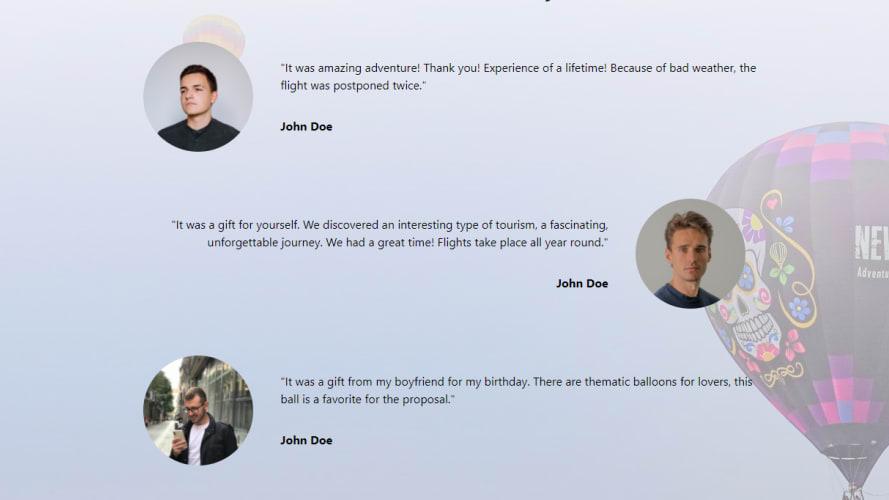 Testimonial Section in HTML and CSS