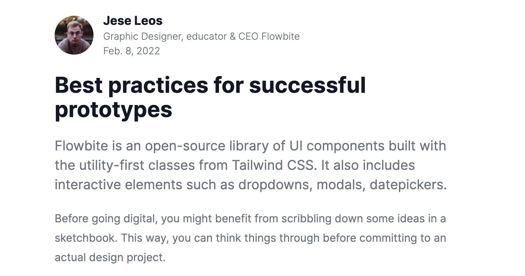 How to build a blog template with Tailwind CSS and Flowbite