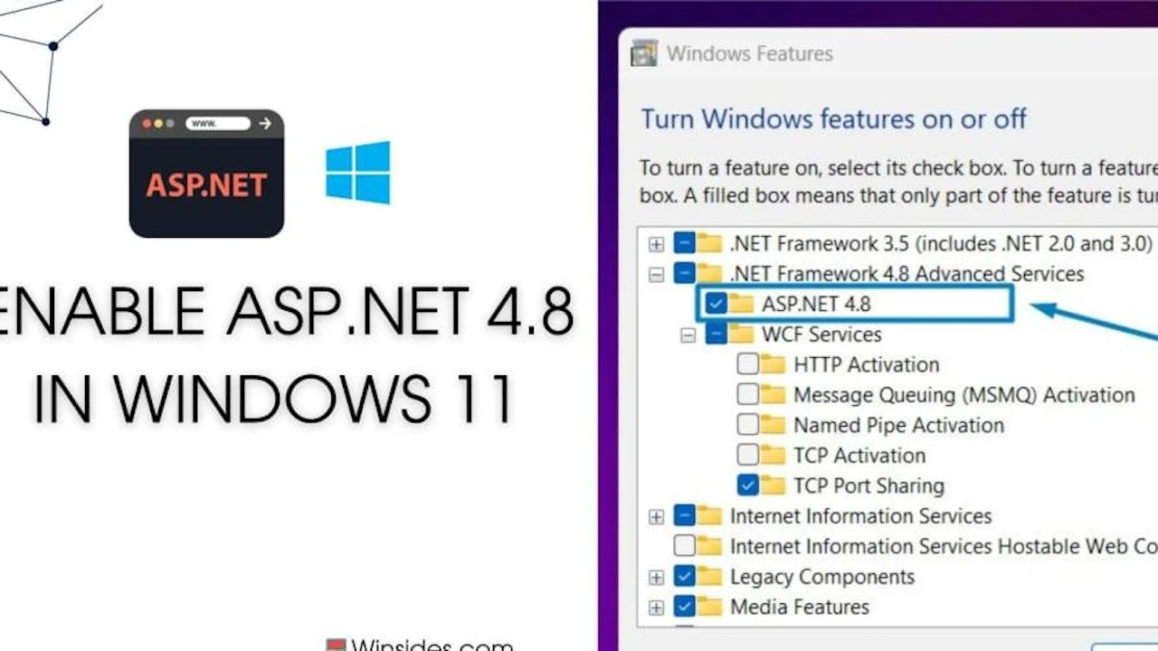 How to Enable ASP.NET 4.8 in Windows 11?